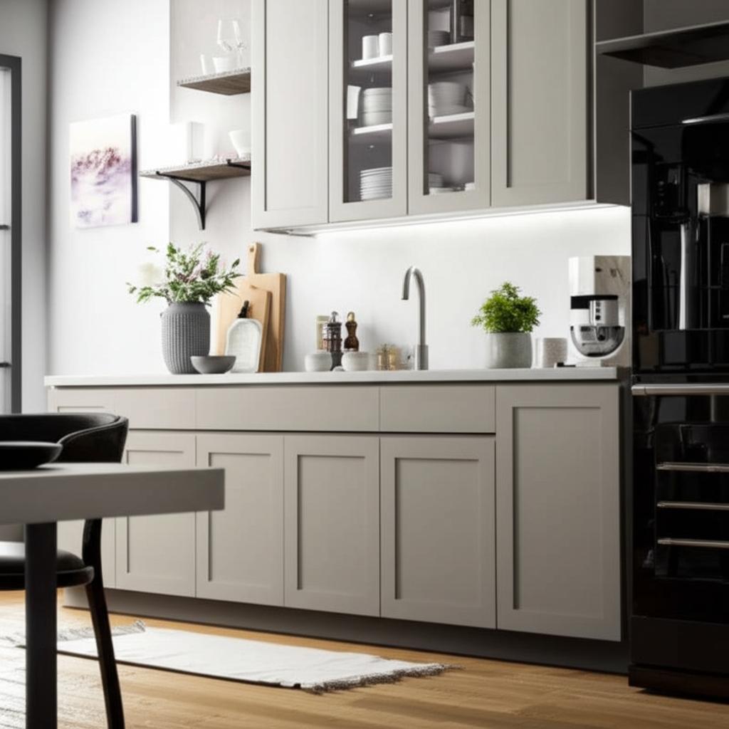 Hampton Bay Courtland Shaker Base Kitchen Cabinet in Sterling Gray