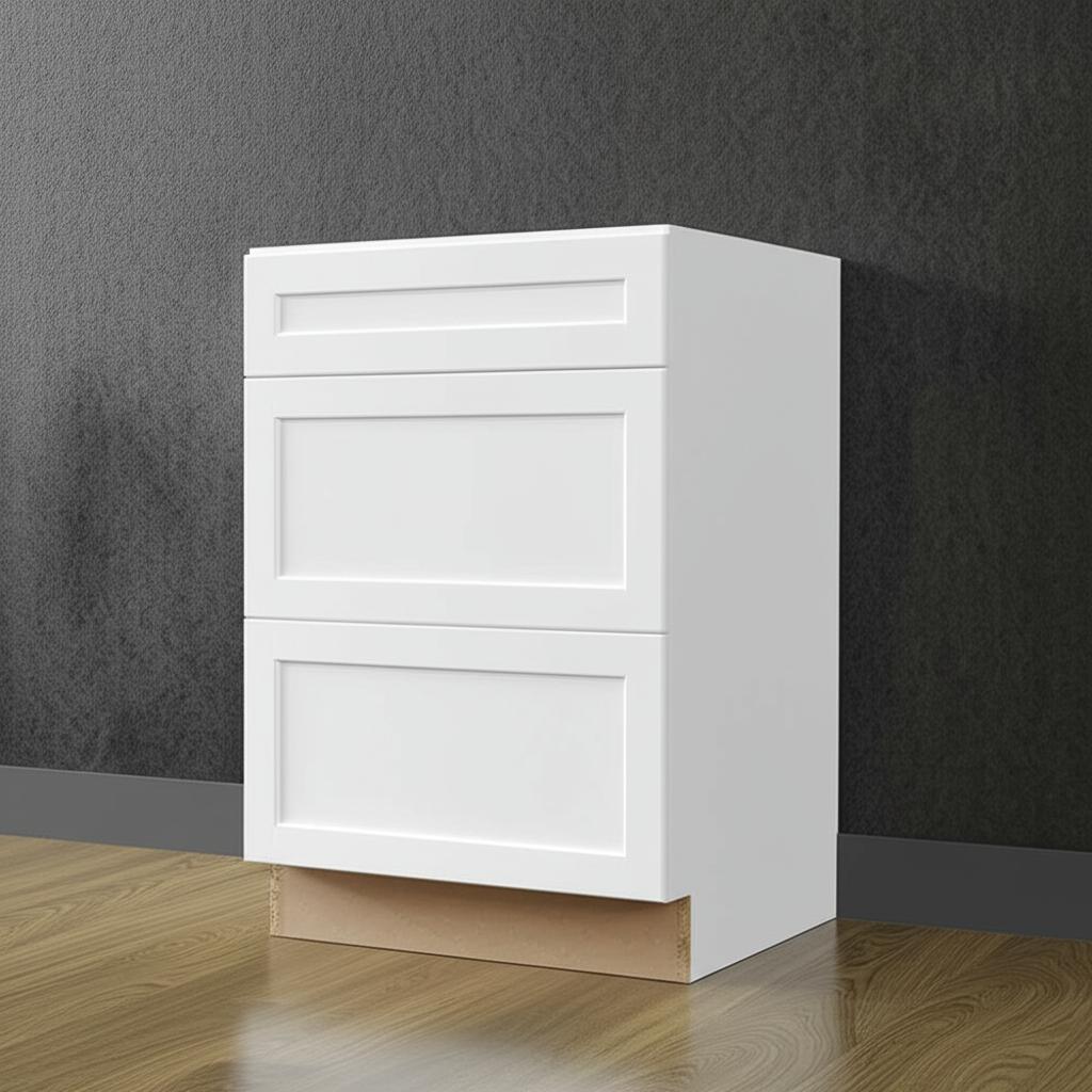 Hampton Bay Designer Series Melvern Assembled Drawer Base Kitchen Cabinet in White