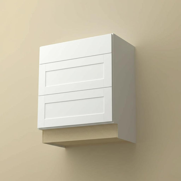 Hampton Bay Shaker Assembled Drawer Base Kitchen Cabinet in Satin White