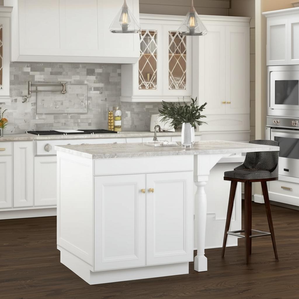 Hampton Bay Hampton Assembled Base Kitchen Cabinet in Satin White