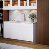 Hampton Bay Designer Series Edgeley Assembled Sink Base Kitchen Cabinet in White