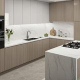 Hampton Bay Designer Series Edgeley EZ Reach Corner Base Kitchen Cabinet in Driftwood