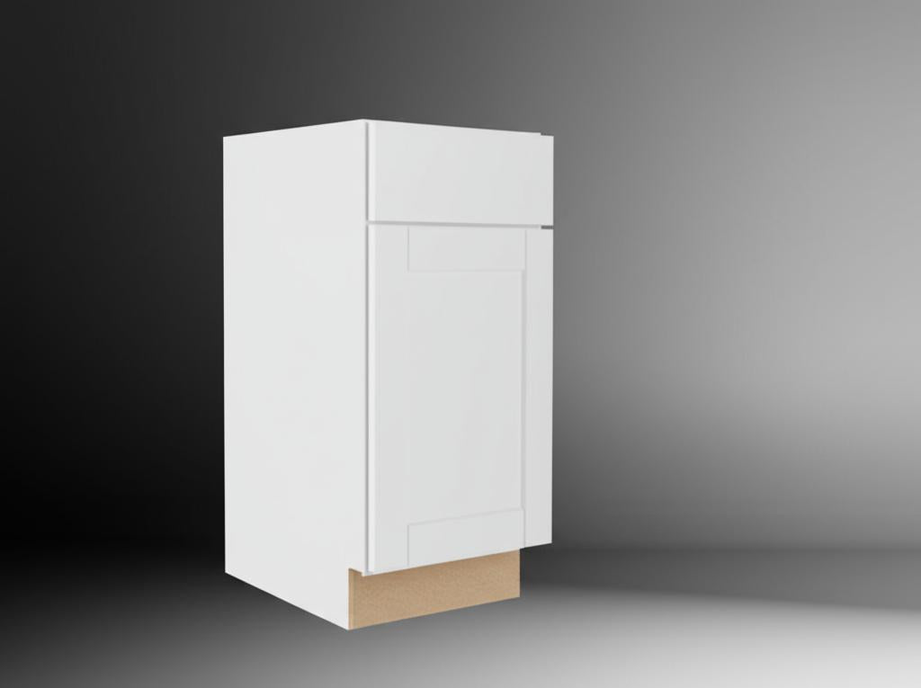 Hampton Bay Shaker 18 in. Satin White Base Kitchen Cabinet