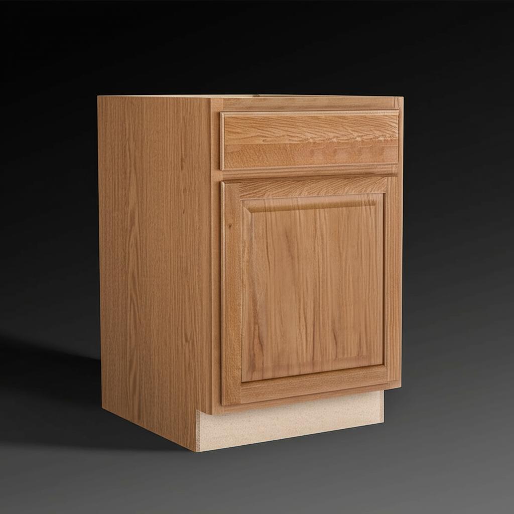 Hampton Bay 24" Medium Oak Base Kitchen Cabinet with Drawer Glides