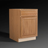 Hampton Bay 24" Medium Oak Base Kitchen Cabinet with Drawer Glides