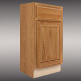 Hampton Bay Hampton 18 in. W x 24 in. D x 34.5 in. H Assembled Base Kitchen Cabinet in Medium Oak