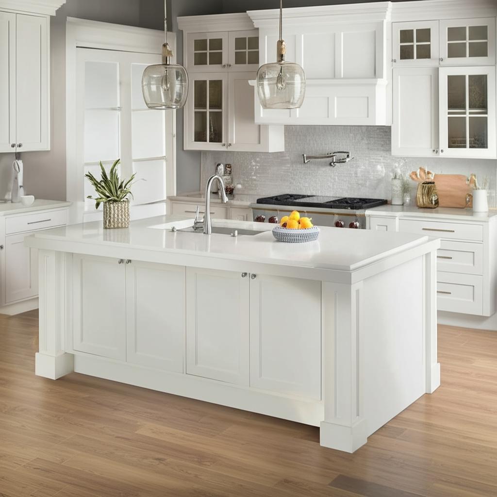 Hampton Bay Cambridge White Shaker Assembled Base Cabinet with Soft-Close Features