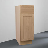 Hampton Bay Sinclair 12 in. W x 24 in. D x 34.5 in. H Assembled Base Cabinet in Shaker Light Oak