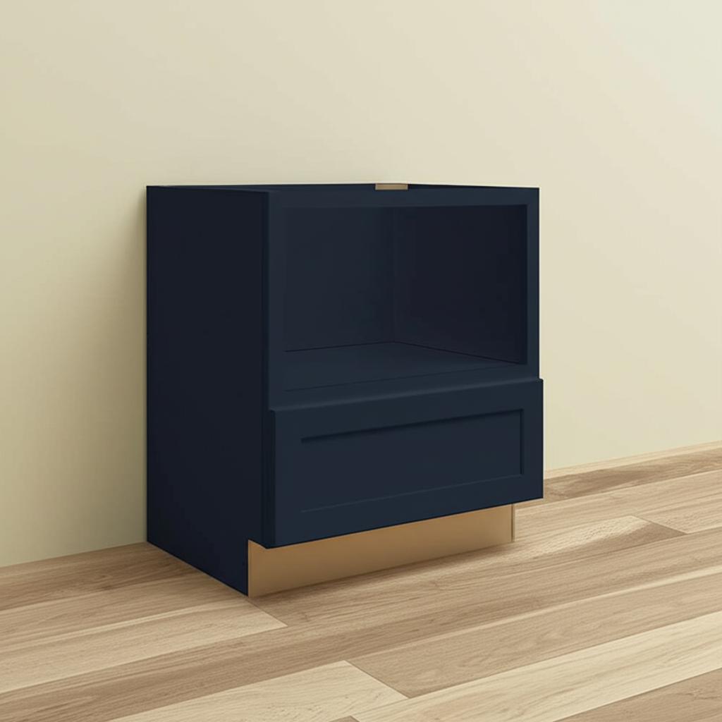Hampton Bay Avondale Shaker Microwave Base Cabinet in Ink Blue