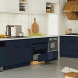 Hampton Bay Avondale Shaker Microwave Base Cabinet in Ink Blue