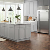 Hampton Bay Cambridge Gray Shaker Base Cabinet with Soft Close Drawer