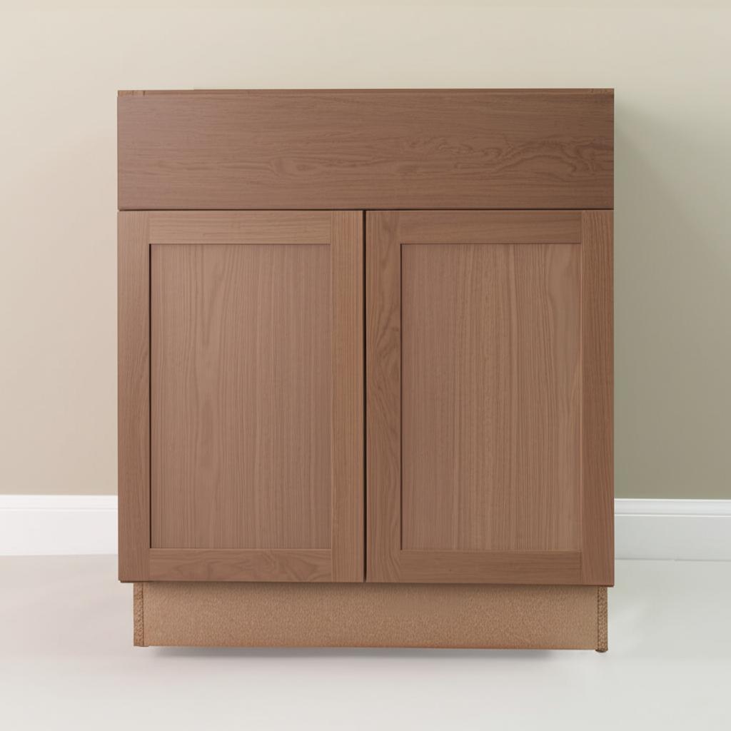 Hampton Bay Sinclair 30-Inch Shaker Saddle Oak Base Cabinet