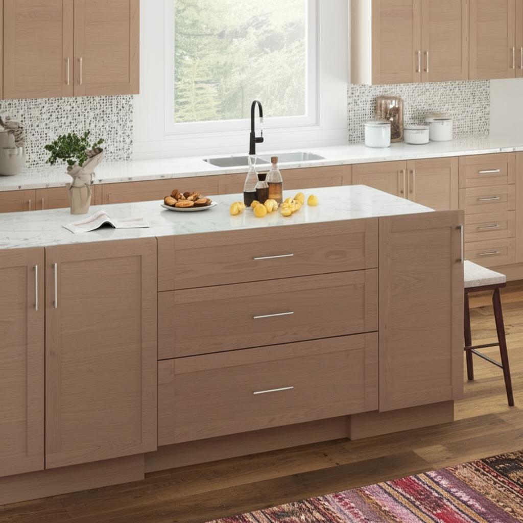 Hampton Bay Sinclair Shaker Light Oak Kitchen Base Cabinet