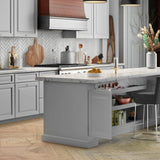 Hampton Bay Designer Series Elgin Base Kitchen Cabinet in Heron Gray