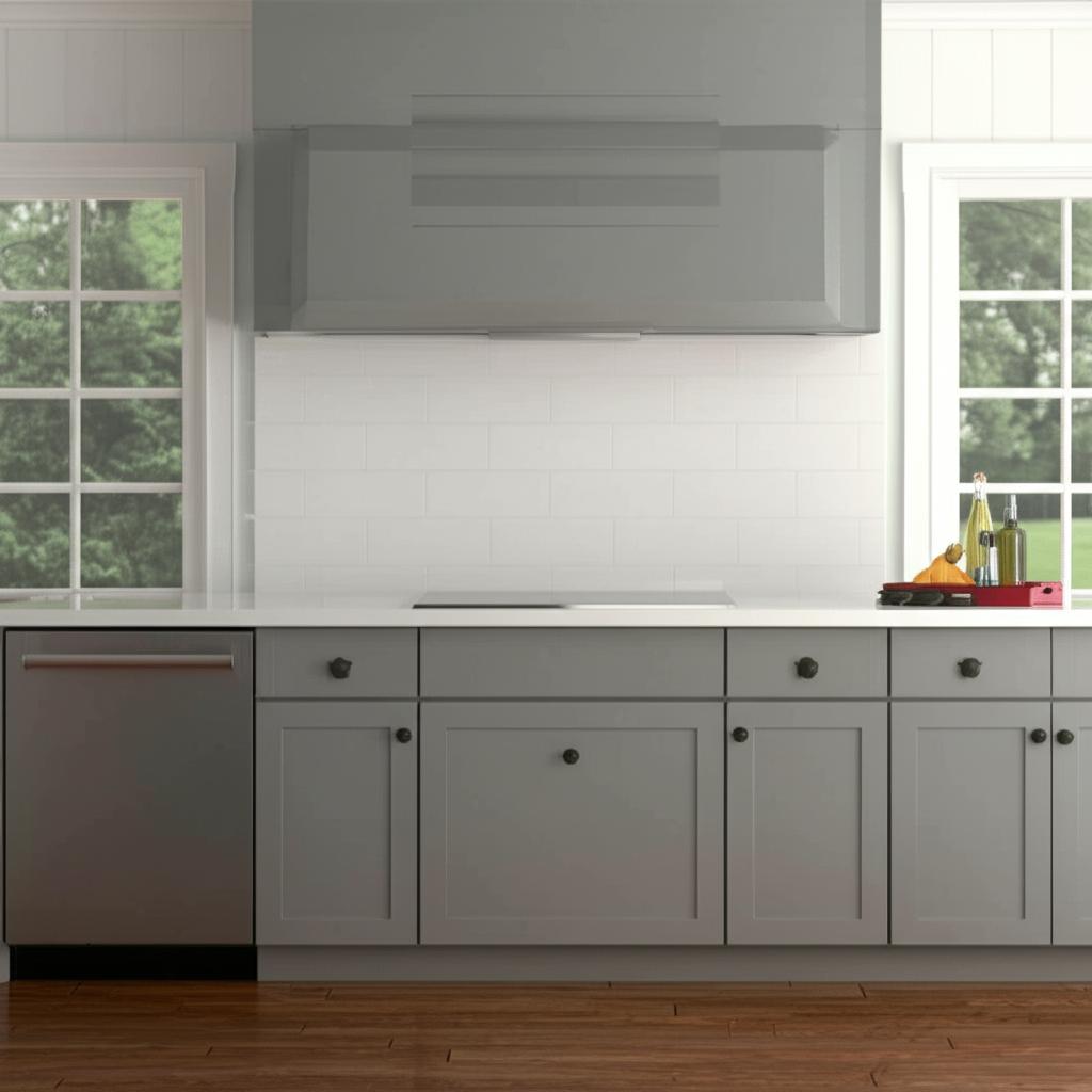 Hampton Bay Cambridge Gray Shaker Base Cabinet with Soft-Close Drawer