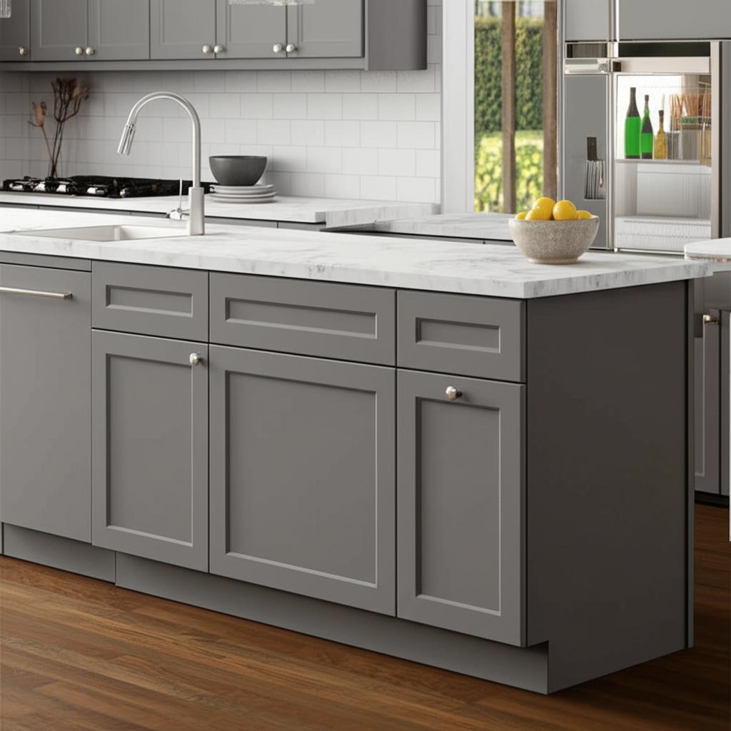 Hampton Bay Designer Series Melvern Storm Gray Shaker Assembled Base Kitchen Cabinet