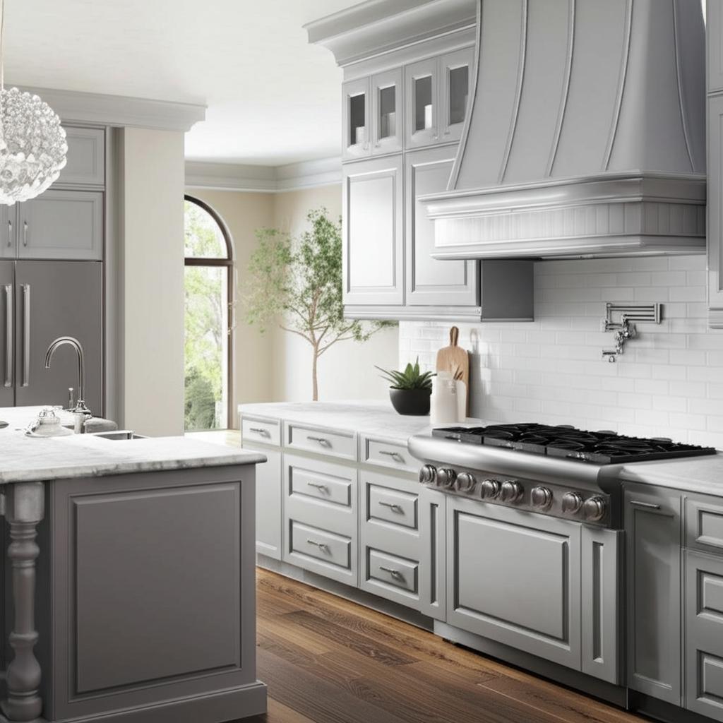 Hampton Bay Designer Series Elgin Base Kitchen Cabinet in Heron Gray