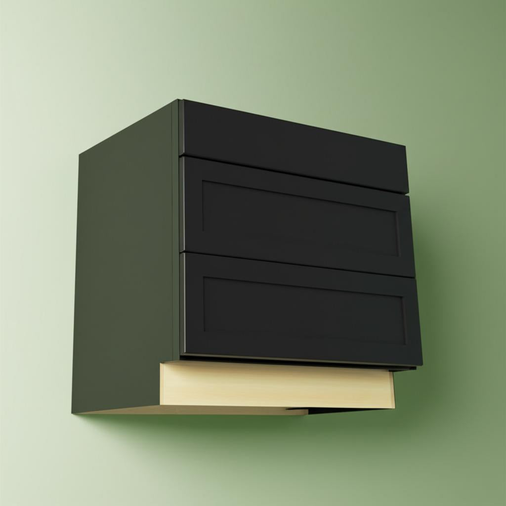 Hampton Bay Avondale 36 in. Black Shaker Base Cabinet