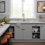 Hampton Bay Cambridge Gray Shaker Base Cabinet with Soft Close Drawer