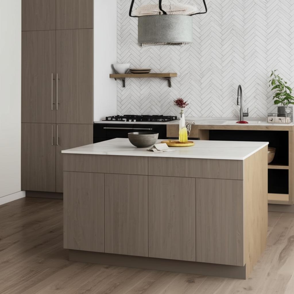 Hampton Bay Designer Series Edgeley Driftwood Base Kitchen Cabinet