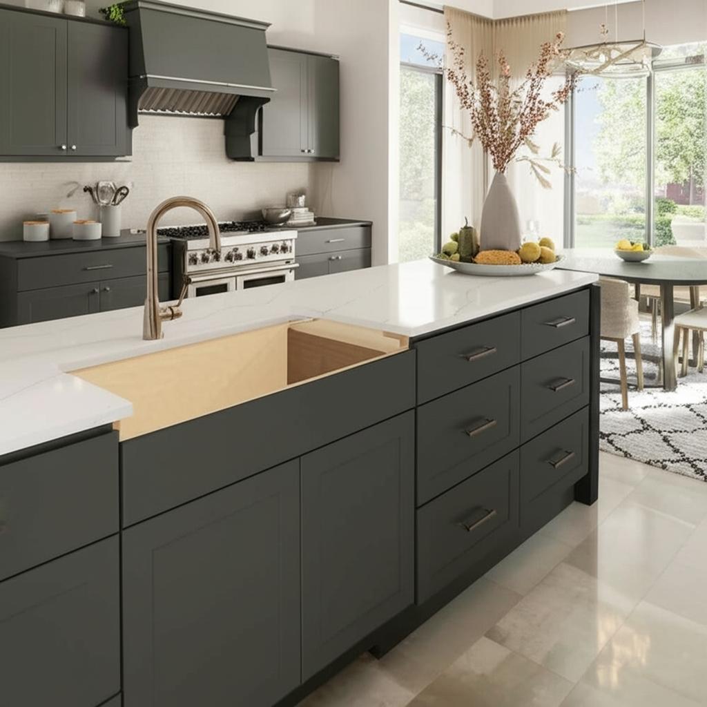 Hampton Bay Avondale 36-inch Fern Green Shaker Cooktop Base Cabinet