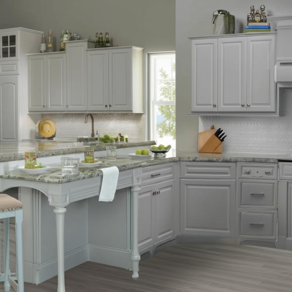 Hampton Bay Designer Series Elgin Base Kitchen Cabinet in Heron Gray