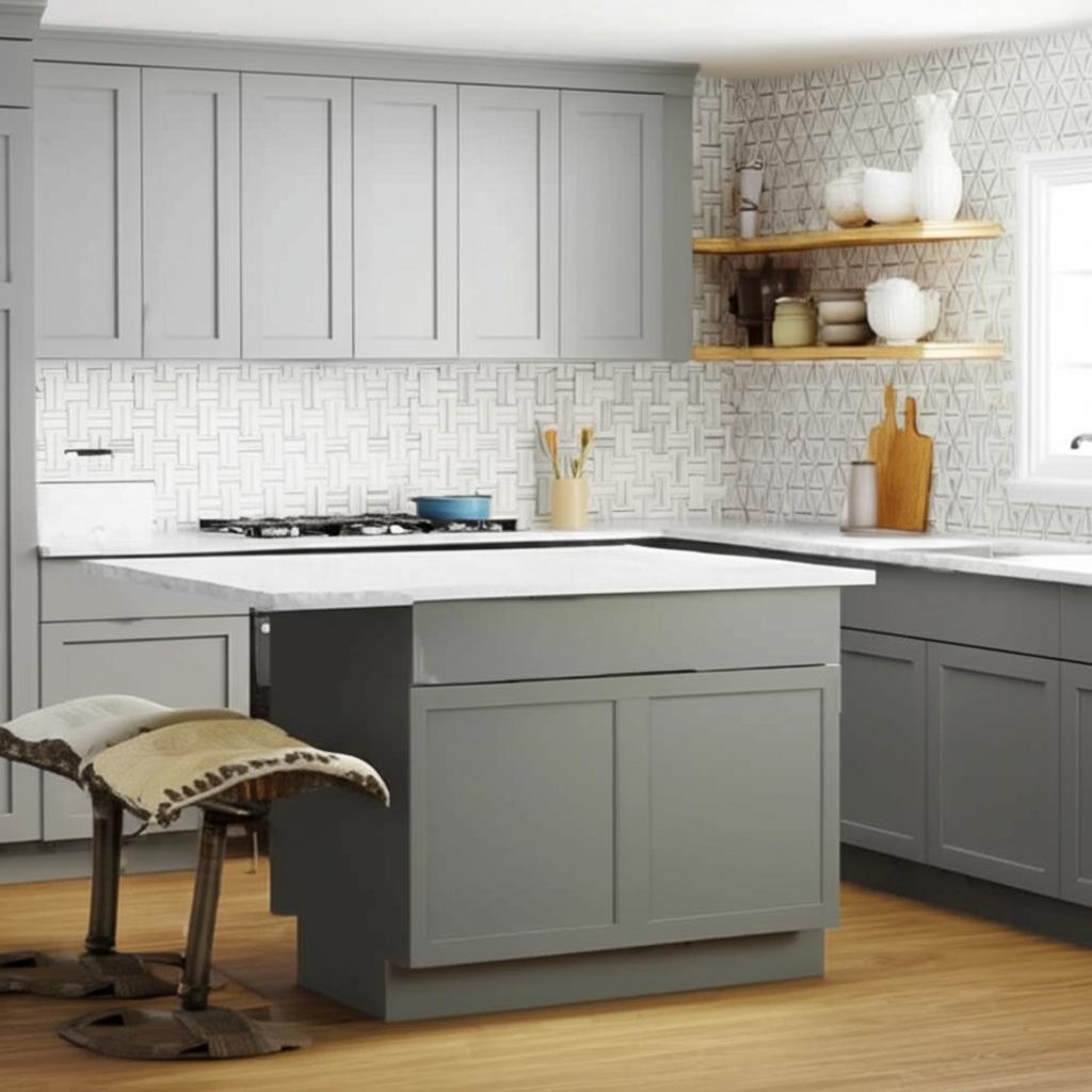 Hampton Bay Cambridge Gray Shaker Assembled Sink Base Cabinet - 36 in. W x 24.5 in. D x 34.5 in. H