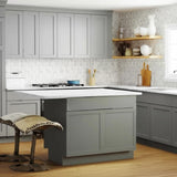 Hampton Bay Cambridge Gray Shaker Assembled Sink Base Cabinet - 36 in. W x 24.5 in. D x 34.5 in. H
