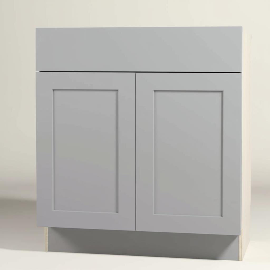 Hampton Bay Cambridge Gray Shaker Assembled Sink Base Cabinet - 30 in. W x 24.5 in. D x 34.5 in. H