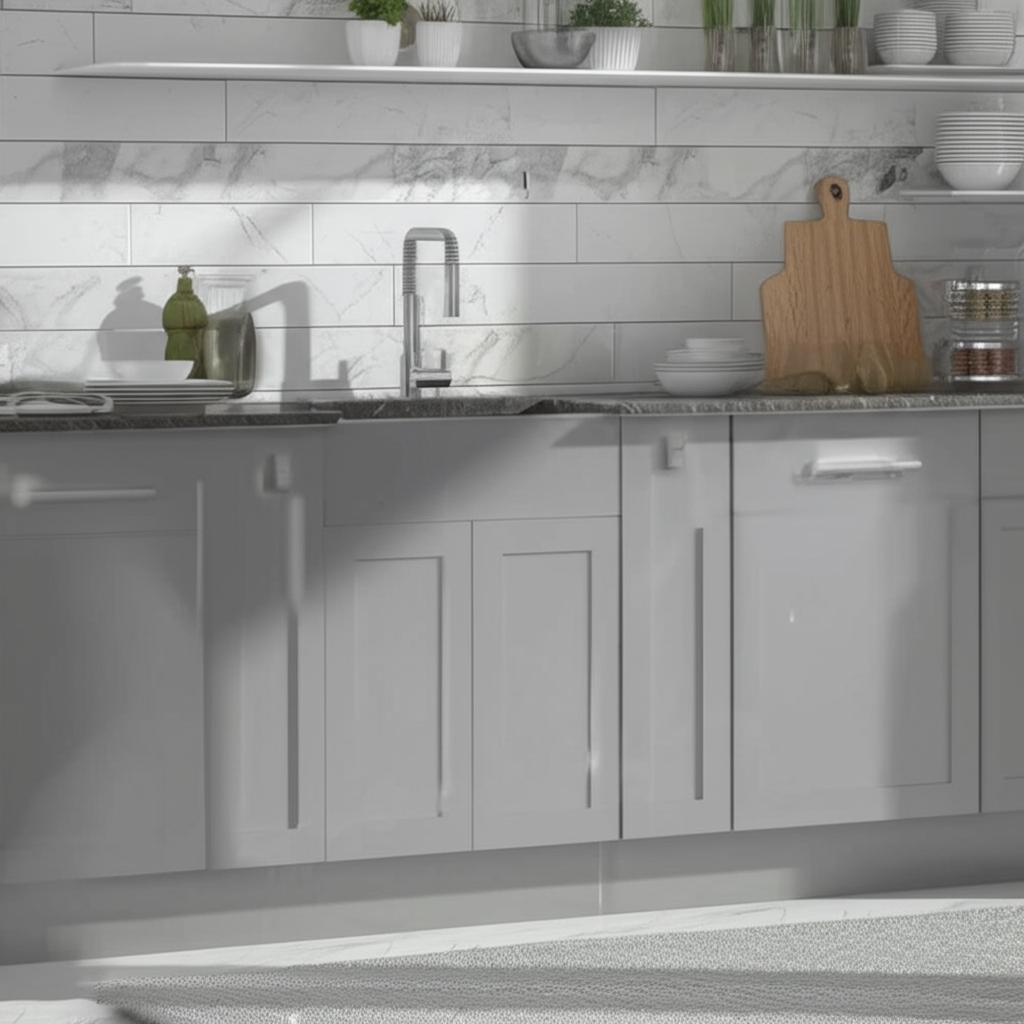 Hampton Bay Cambridge Gray Shaker Assembled Sink Base Cabinet - 30 in. W x 24.5 in. D x 34.5 in. H
