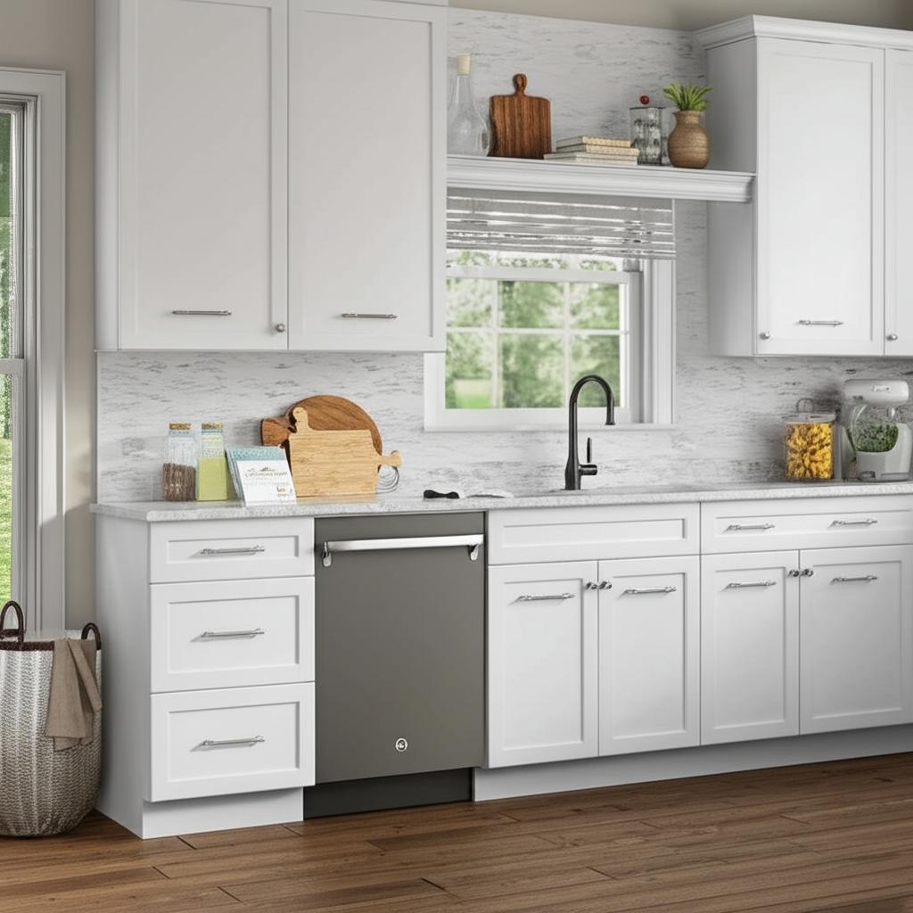 Hampton Bay Designer Series Melvern Assembled Sink Base Kitchen Cabinet in White