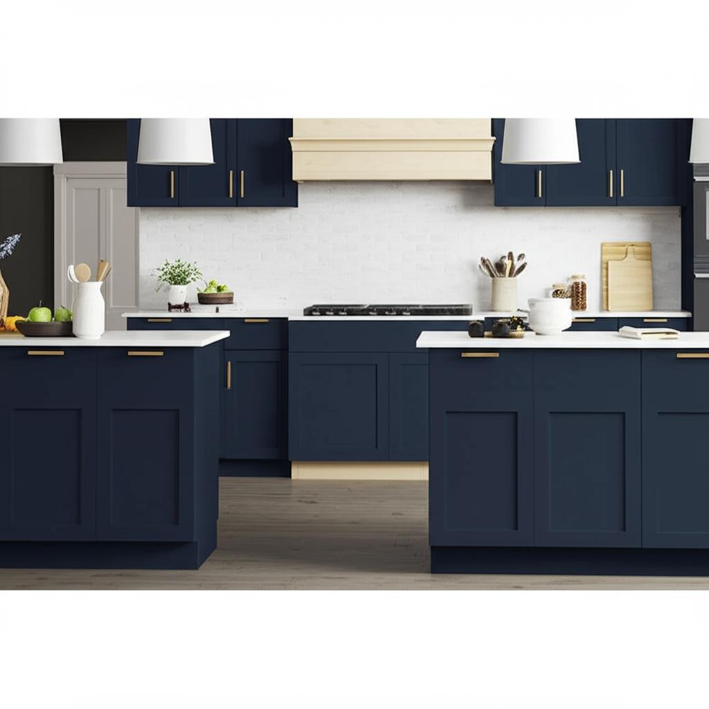 Hampton Bay Avondale 36" Ink Blue Shaker Sink Base Cabinet