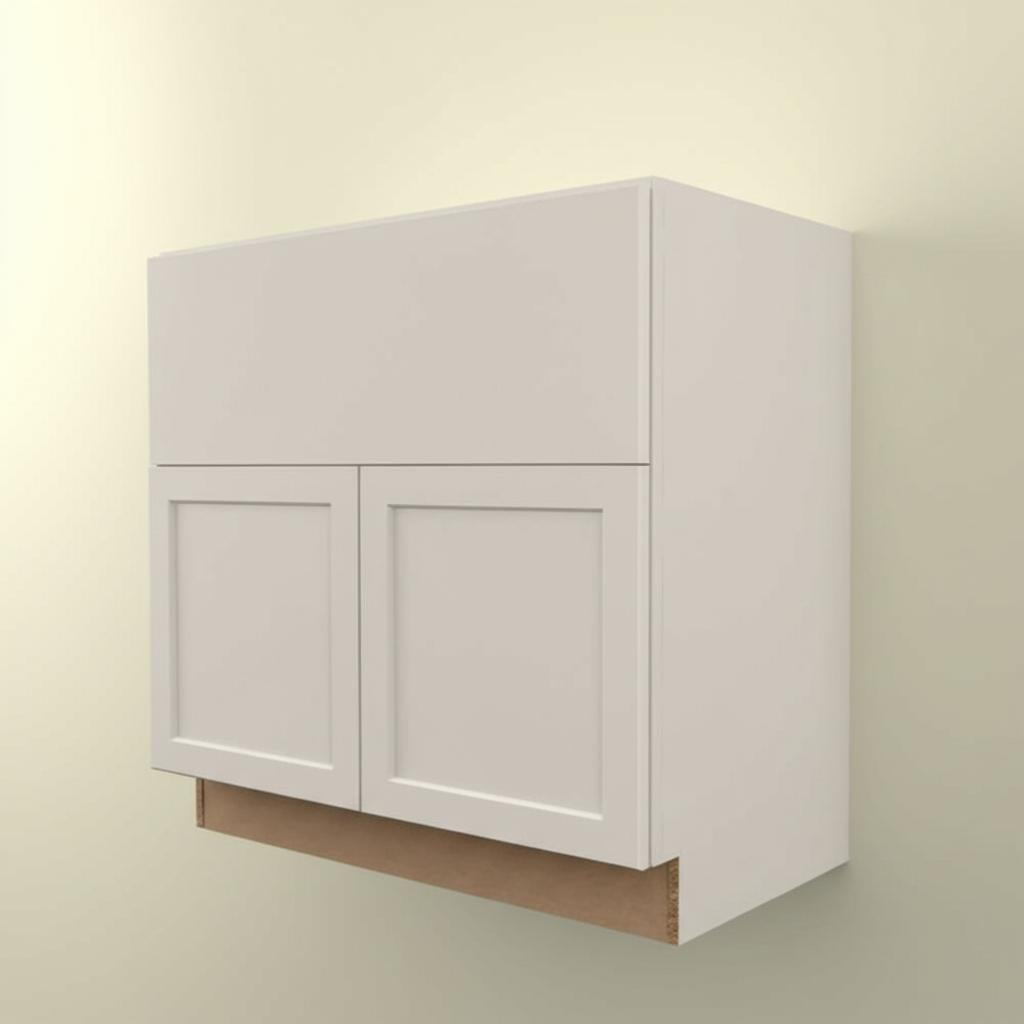 Hampton Bay Designer Series Melvern Shaker Apron Front Sink Base Cabinet in Cloud