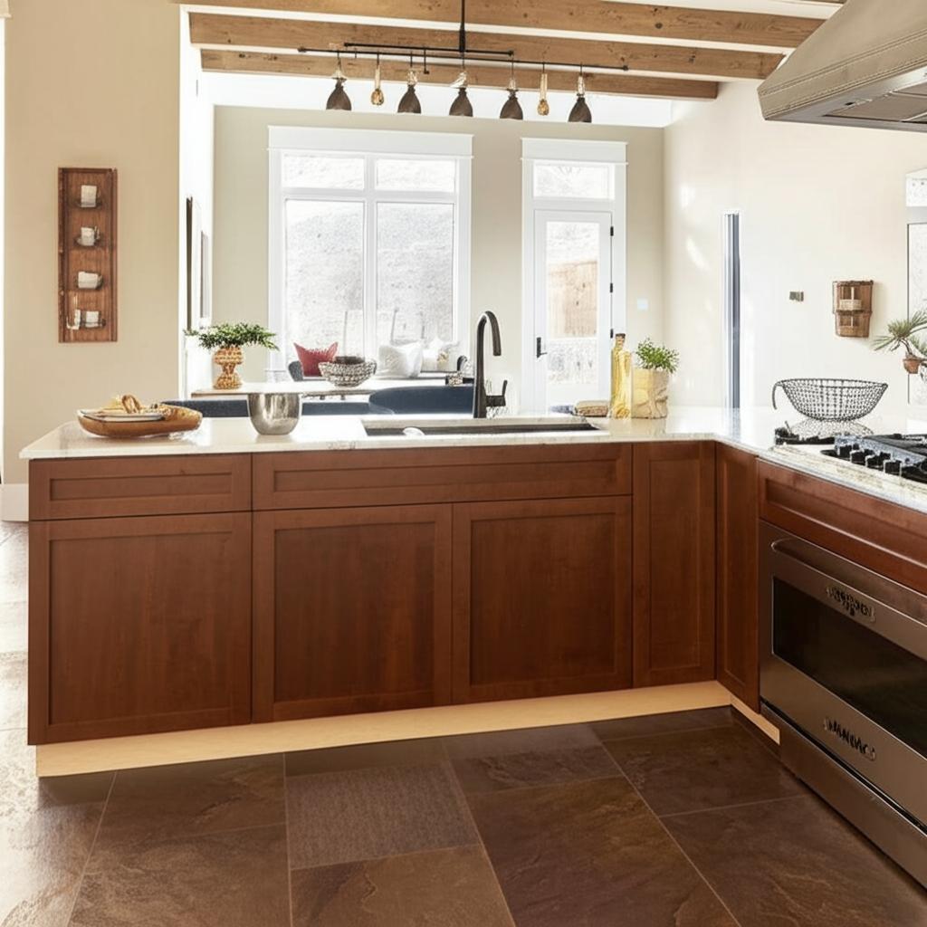 Hampton Bay Designer Series Soleste Assembled Sink Base Kitchen Cabinet in Spice
