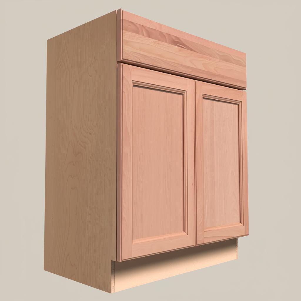Hampton Bay Easthaven Assembled Frameless Sink Base Cabinet in Unfinished Beech