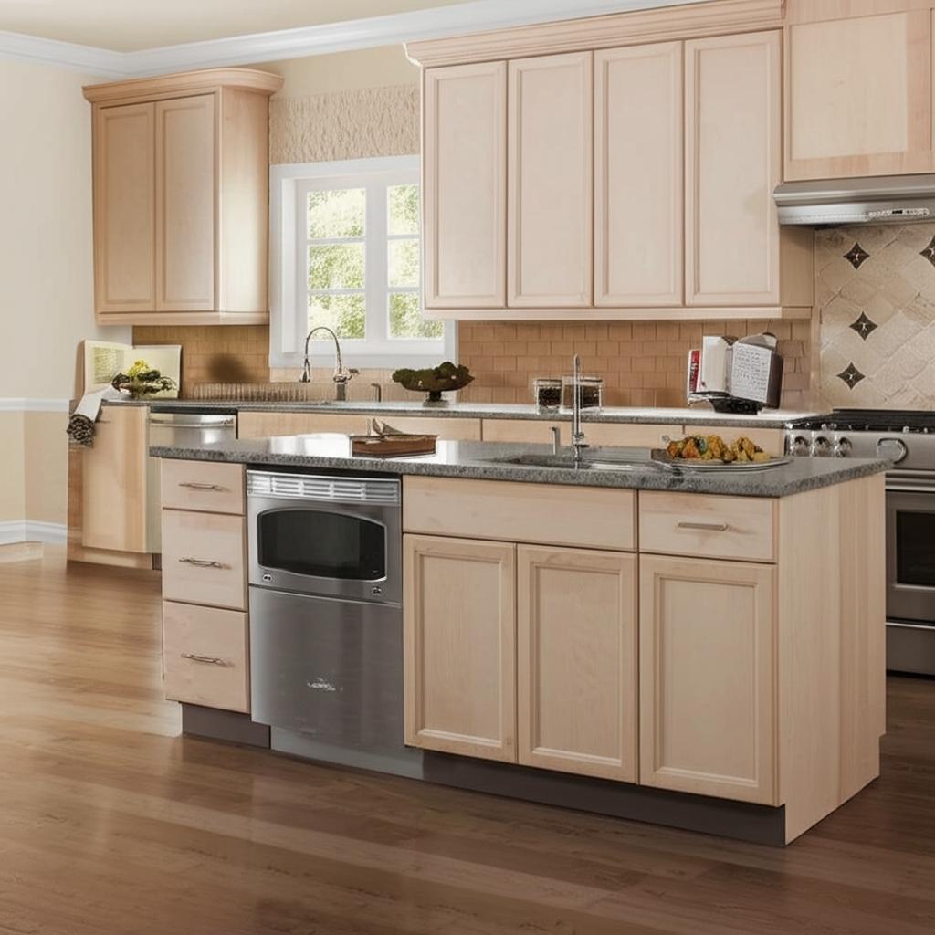 Hampton Bay Easthaven Assembled Frameless Sink Base Cabinet in Unfinished Beech