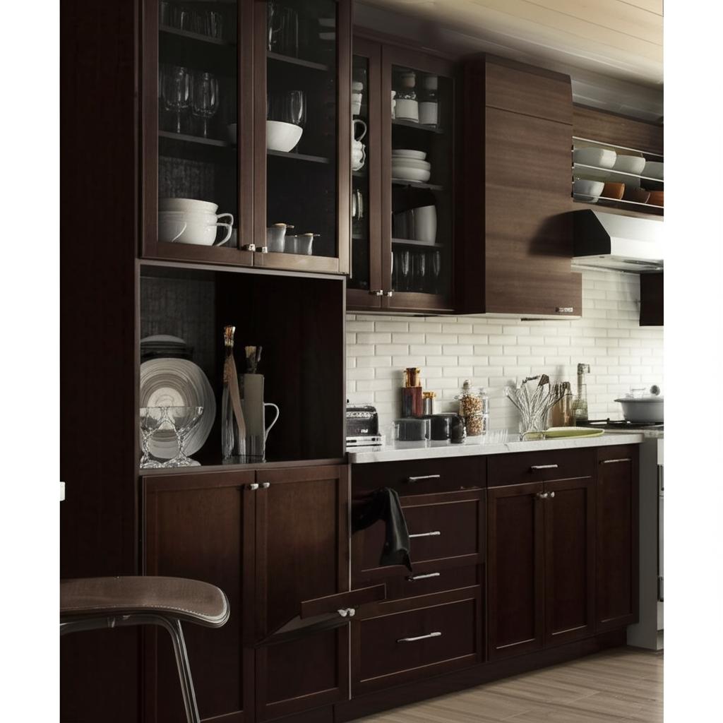 Hampton Bay Shaker Wall Kitchen Cabinet in Java - 18" W x 12" D x 30" H