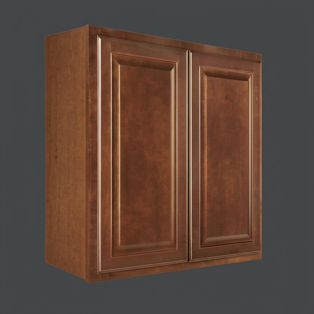Hampton Bay Hampton 30 in. W x 12 in. D x 30 in. H Assembled Wall Kitchen Cabinet in Cognac