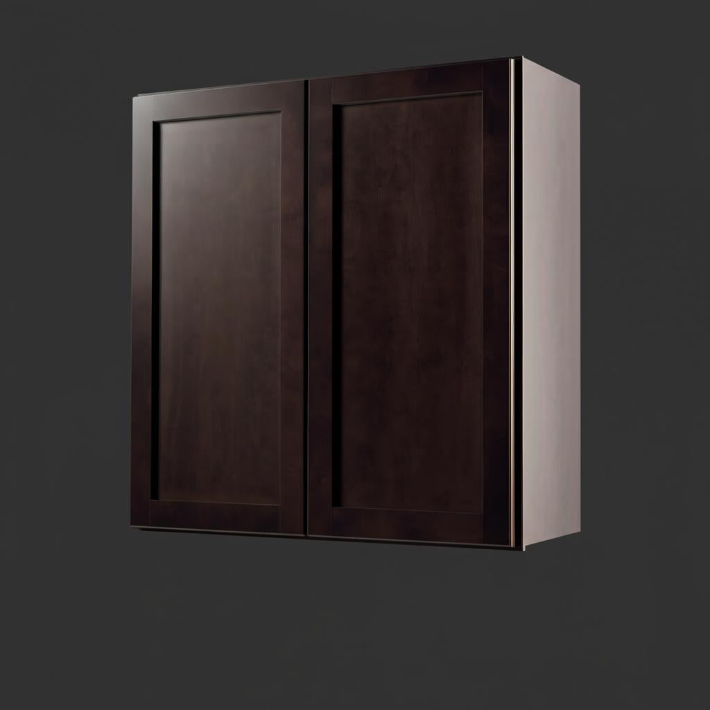 Hampton Bay Shaker 30 in. W x 12 in. D x 30 in. H Assembled Wall Kitchen Cabinet in Java