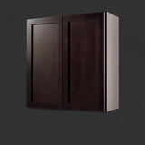 Hampton Bay Shaker 30 in. W x 12 in. D x 30 in. H Assembled Wall Kitchen Cabinet in Java