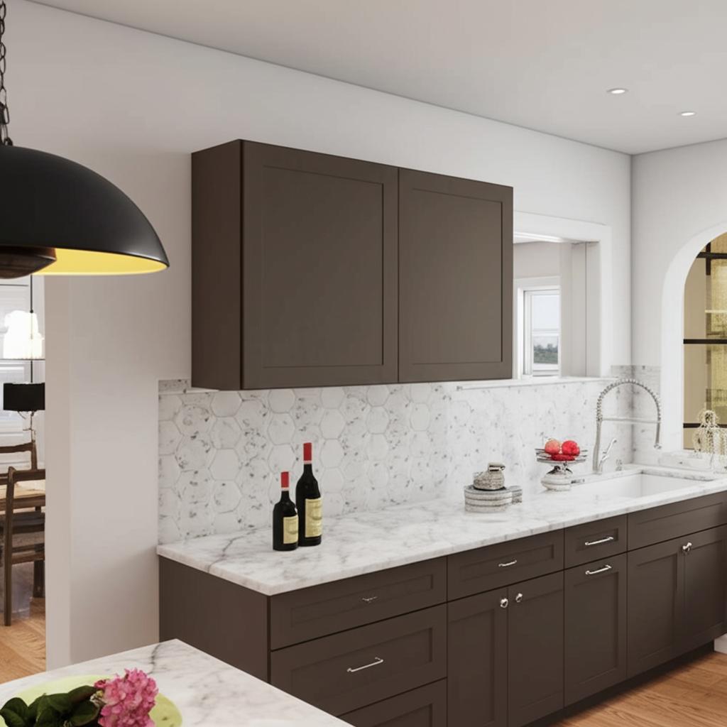 Hampton Bay Shaker 36 in. Wall Kitchen Cabinet in Java