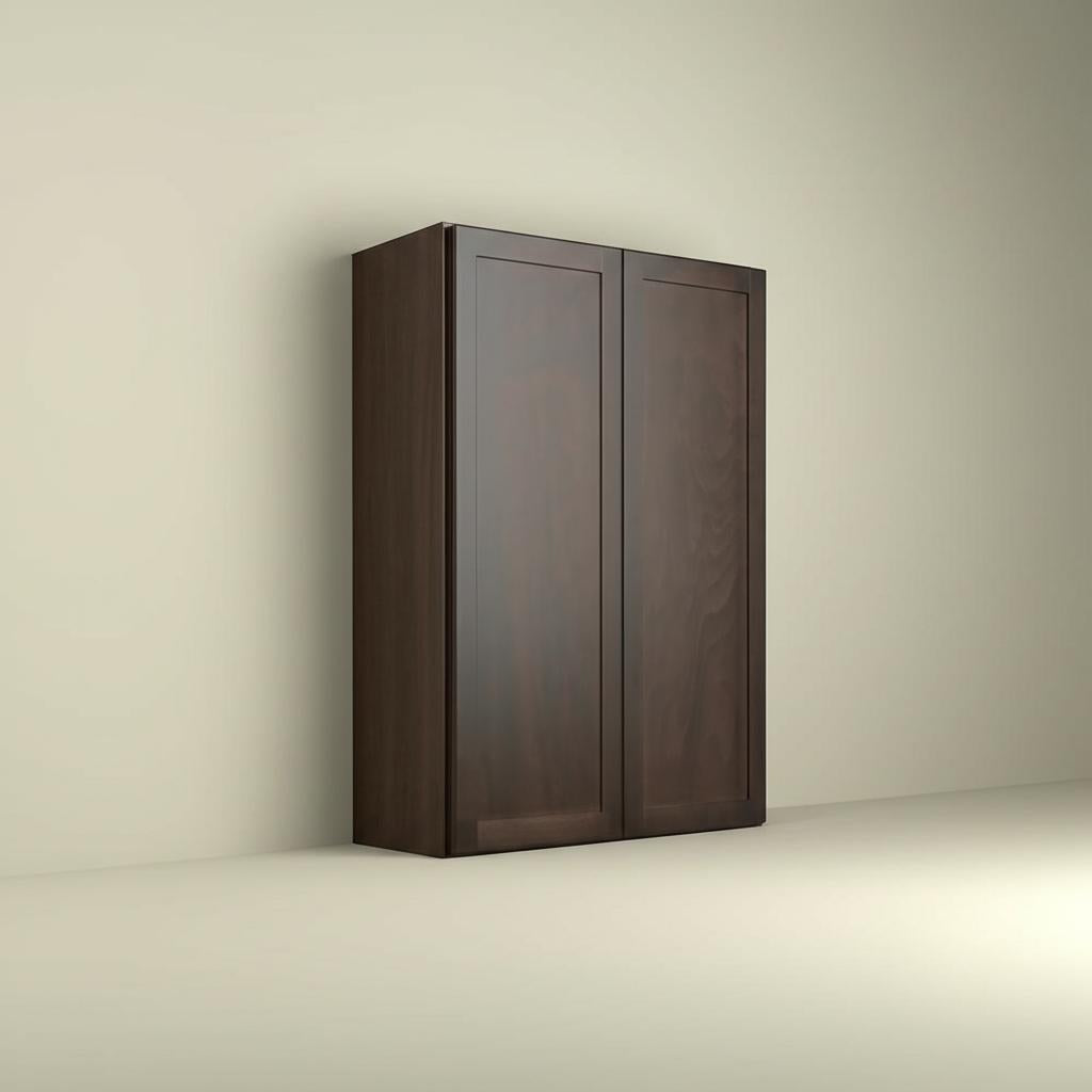 Hampton Bay Shaker 30x12x42 Inch Wall Kitchen Cabinet in Java