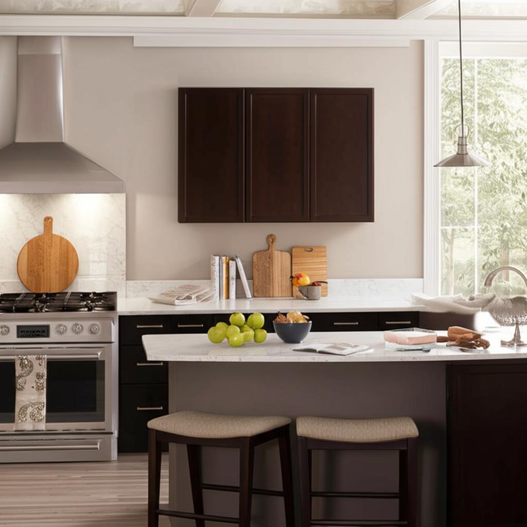 Hampton Bay Shaker 36 in. W x 12 in. D x 42 in. H Assembled Wall Kitchen Cabinet in Java