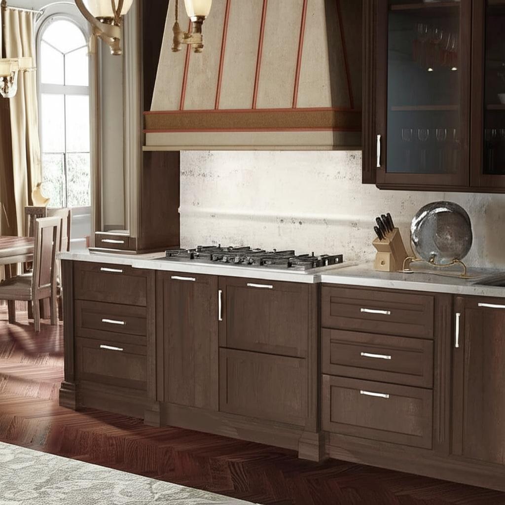 Hampton Bay Shaker Wall Kitchen Cabinet in Java - 15" W x 12" D x 30" H