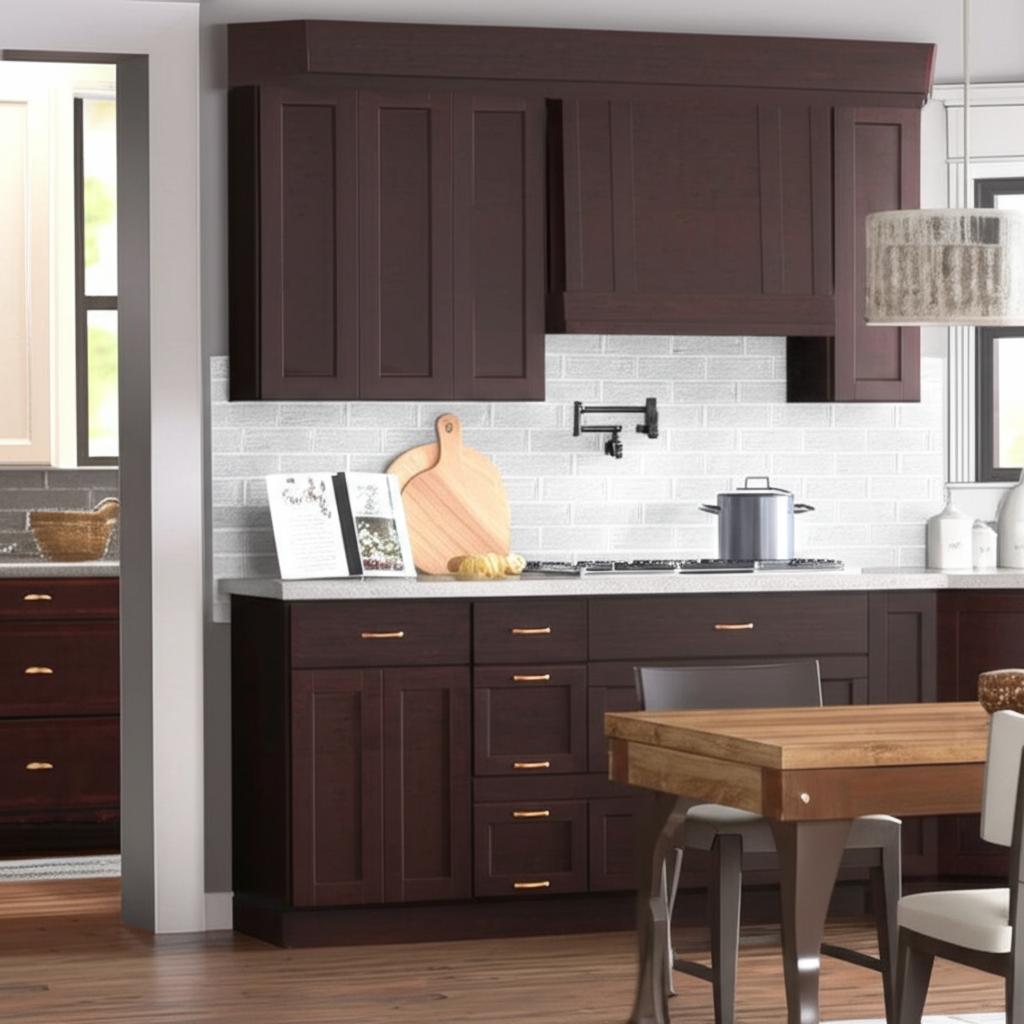 Hampton Bay Shaker 12x12x36 Wall Kitchen Cabinet in Java
