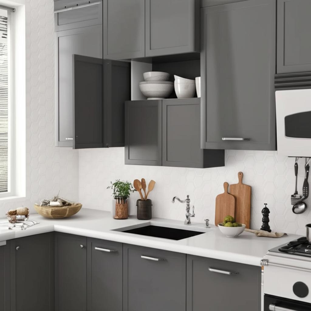 Hampton Bay Designer Series Melvern Storm Gray Shaker Assembled Wall Kitchen Cabinet