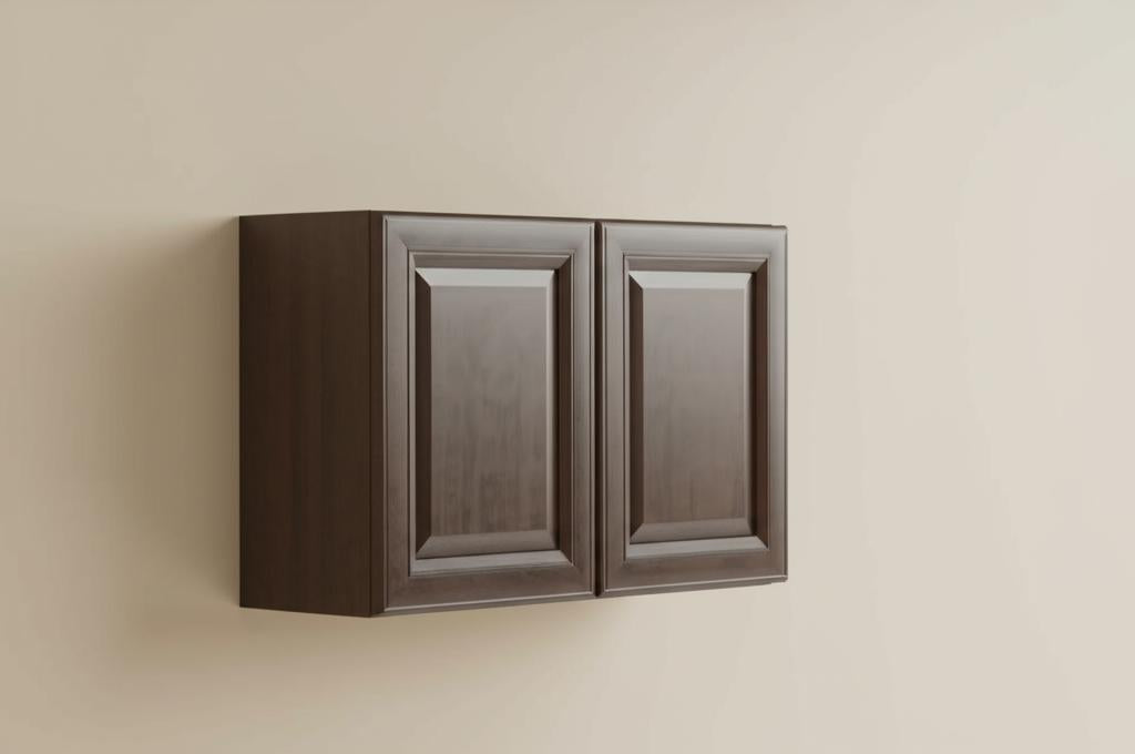 Hampton Bay Benton Assembled Wall Cabinet in Butterscotch - 30x18x12 in.