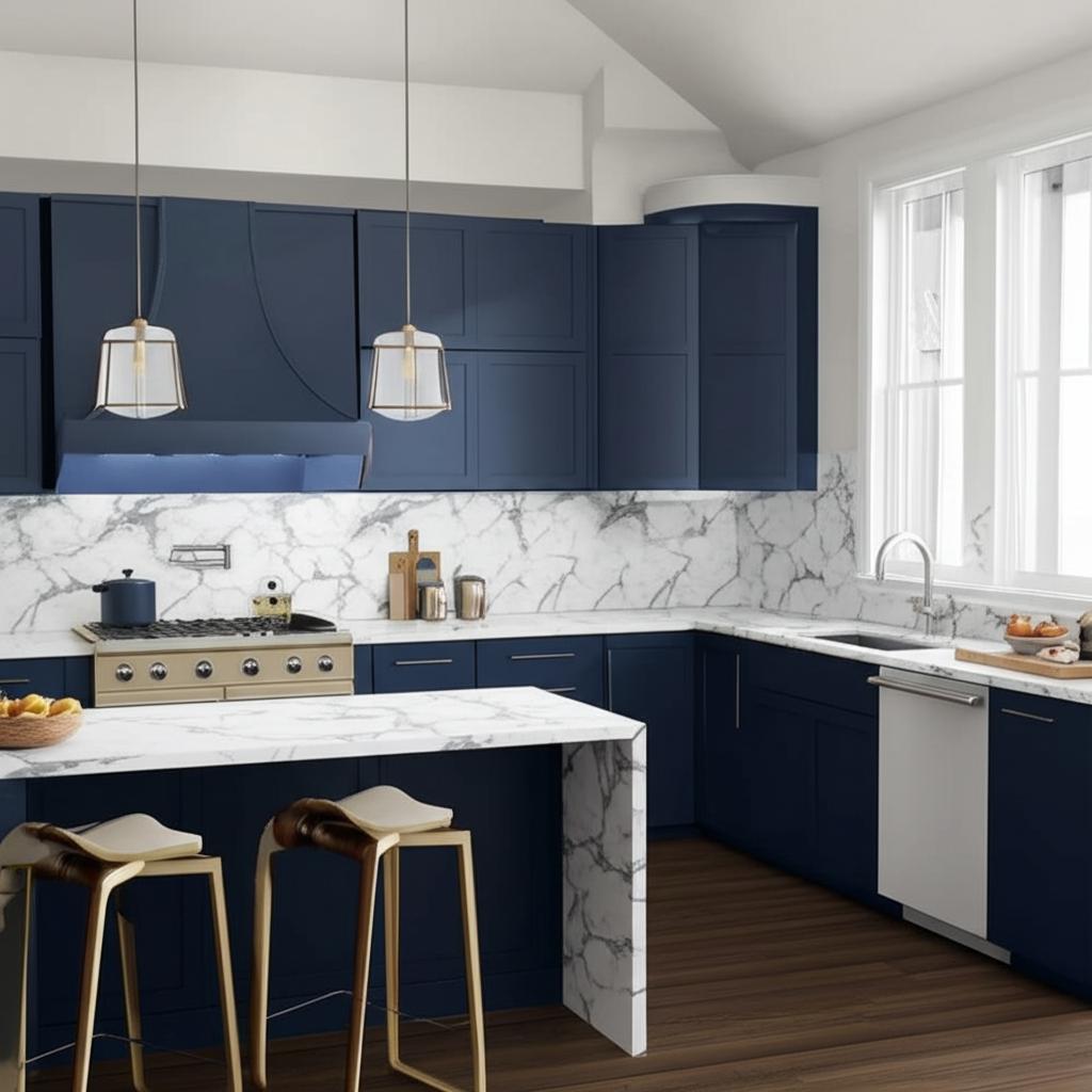 Hampton Bay Avondale Ink Blue Shaker Wall Kitchen Cabinet