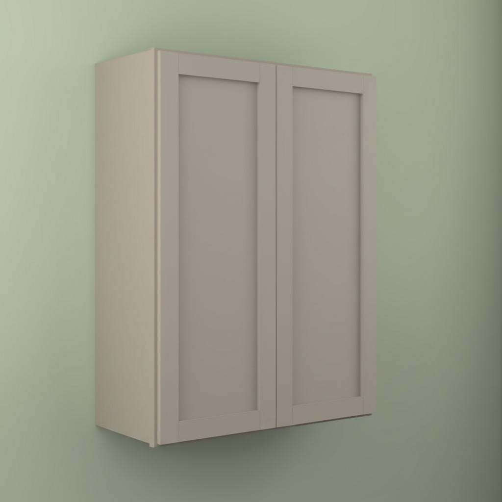 Hampton Bay Courtland 27 in. W x 12 in. D x 36 in. H Assembled Shaker Wall Kitchen Cabinet in Sterling Gray