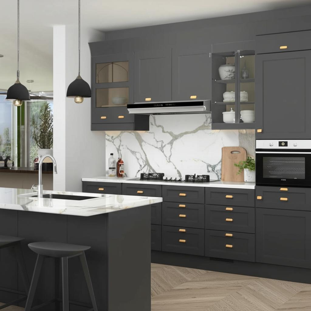 Hampton Bay Designer Series Melvern Storm Gray Shaker Assembled Wall Kitchen Cabinet